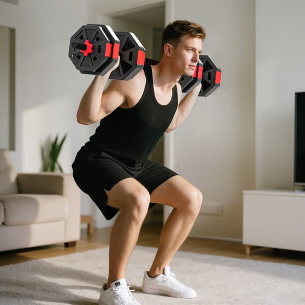 Adjustable 4-in-1 Dumbbell Set, 15 kg for Home Training 16500