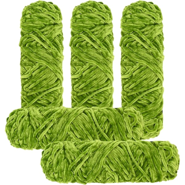 Stickgarn garn virkning stickgarn 5 x 95g stickgarn, chenillegarn, för att göra garnprojekt Autumn fragrant green