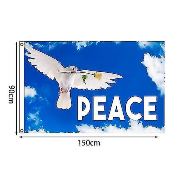 Peace Flag, Peace Dove World Peace Sign Symbol Flagg For Patio Plen Hjem Utendørs Dekor F