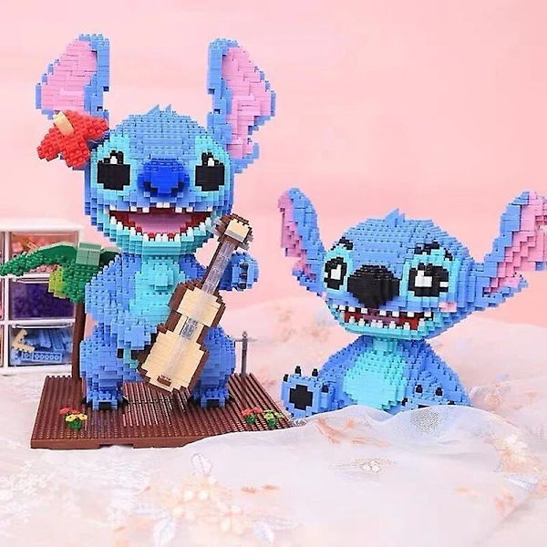 11 Stilarter Stitch Serie Mikro-partikel Byggeklodser Guitar Stitch Holder Bøger Stitch Samler Tredimensionale Model Legetøj 200505