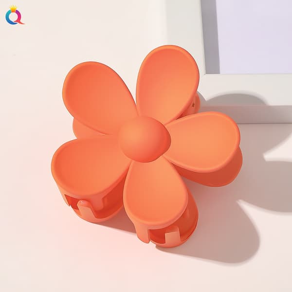 Hårklemmer, 6 matte blomsterklemmer, 6 farger