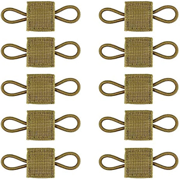 10 st Taktiska Västar Ryggsäckar Väskor Tillbehör Taktisk Utrustning Hållare Clip Molle Webbing Hållare Elastisk Bindning Band Spänne Army Green