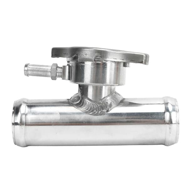 Inline Radiatorslange Påfyldningsstuds Med 16PSI Hætte 32mm 1‑1/4in OD T6061 Aluminium Poleret Overflade til Biler