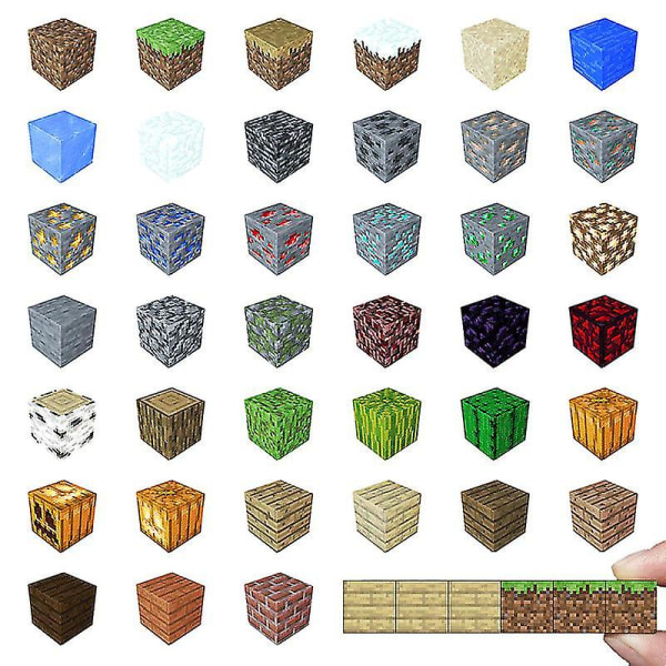 Minecraft DIY-tillbehör 10 st Magnetleksak Gruva Monterad Magnetisk Kub Byggklossar Barnens Pedagogiska Modellgåva Ice