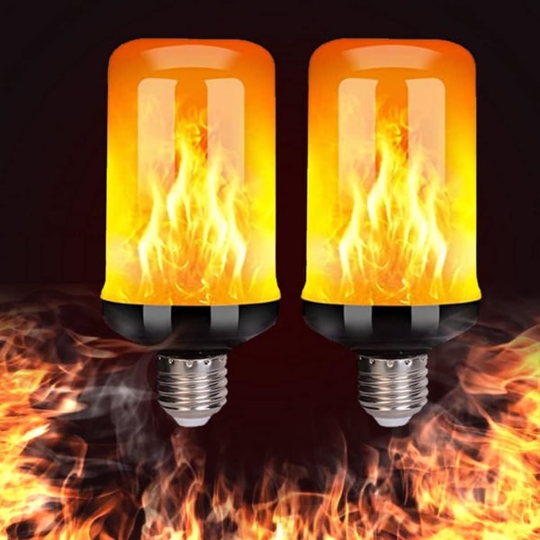 Flammelampe | Flammeeffektpære | LED flimrende lyspære, 4 lysmoduser innendørs