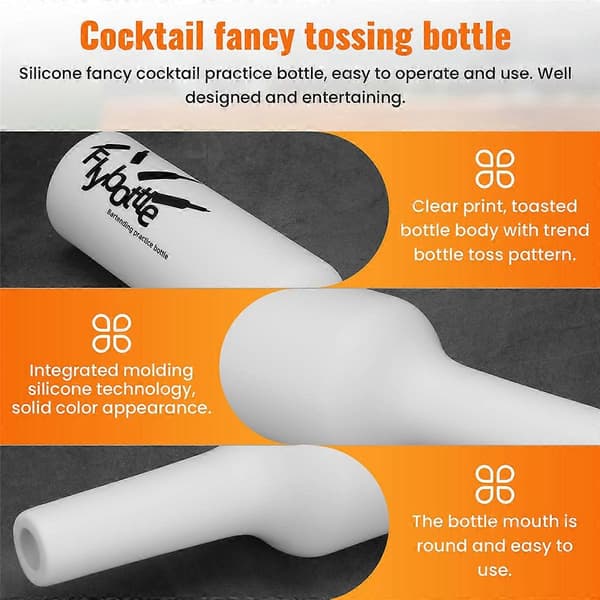 Vit Flair Bartender Bartending Övning Silikon Bar Pub Flaska Vin Cocktail Shaker White