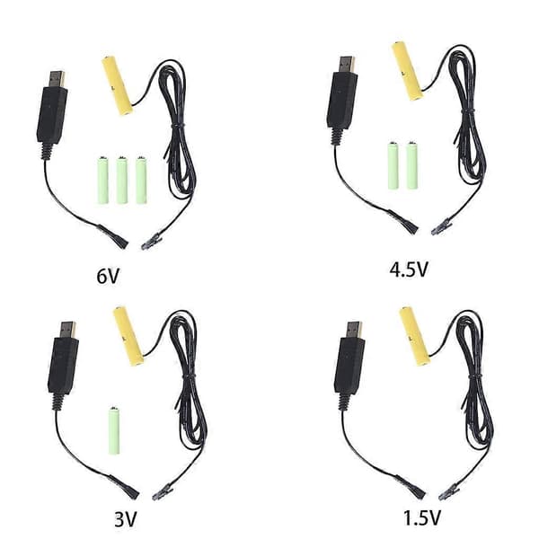USB til 1,5V 3V 4,5V 6V AAA-4AAA batterieliminator kan erstatte 1-4AAA batterier 4.5V