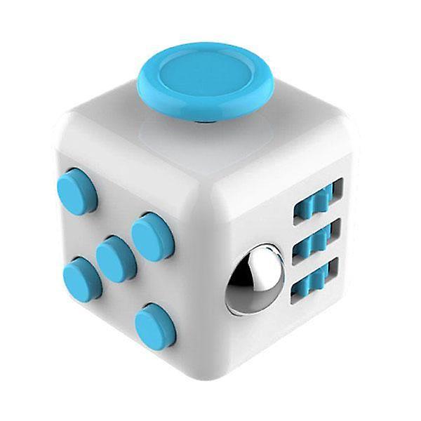 Fidget Cube - Stress Legetøj - Blå/hvid Blå