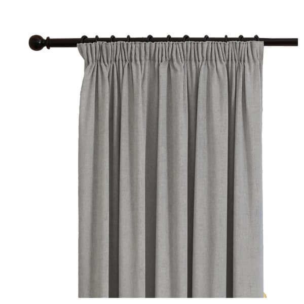 Furn Chenille Lined Curtains with Pencil Pleat 229cm x 229cm Silver Silver 229cm x 229cm