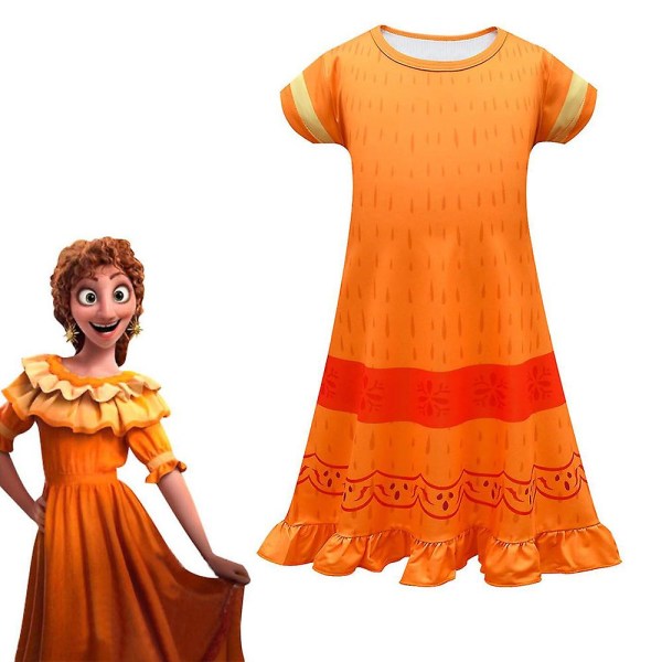4-12 år piger Encanto Pepa Cosplay kostume kjole 9-10 Years
