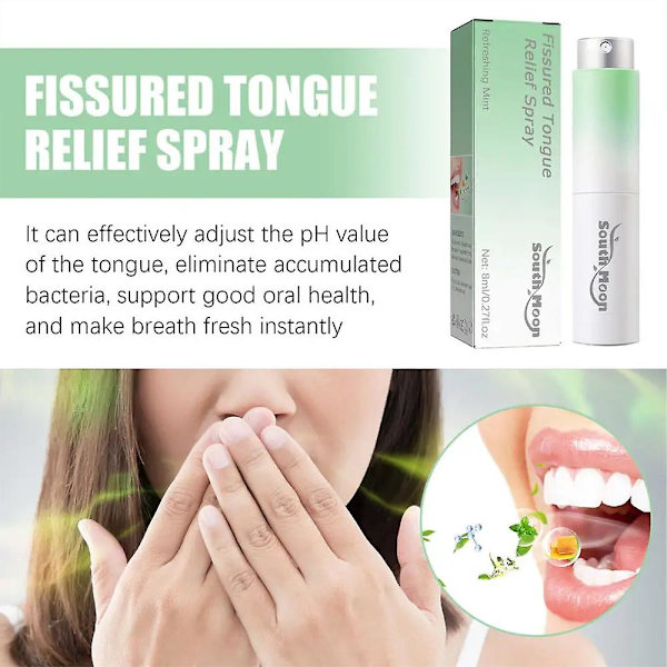 Fissurerad Tungspray - Snabb Lindring av Sprucken Tung & Fräsch Andedräkt 2pcs
