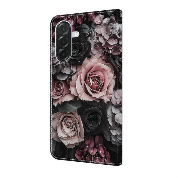 Galaxy A36 5G Läderfodral med Plånboksstativ & Mönstrat Flipskydd Multicolor Chinese Rose