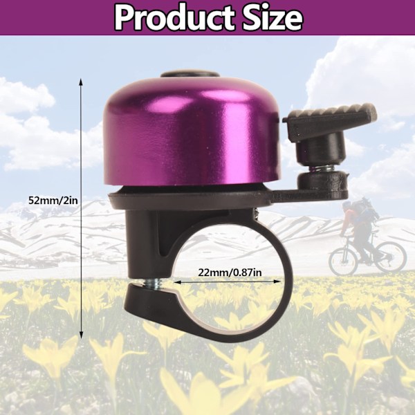 Cykelklocka med Hög och Klar Ljud, Väg- och Mountainbike Klocka (Lila) Purple