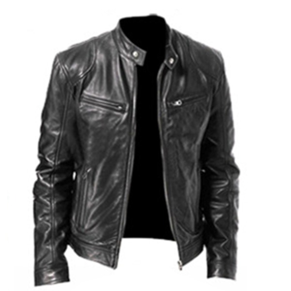 Svart/brun/khaki/röd Läderjacka Mjuk Långärmad Casual Kläder Kappa För Hem Sovrum Kontor Black XL