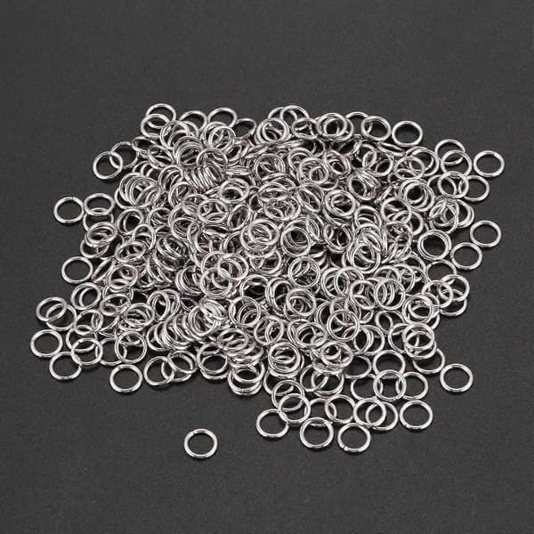 500 åbne springringe i rustfrit stål, 7 mm diameter. Fund