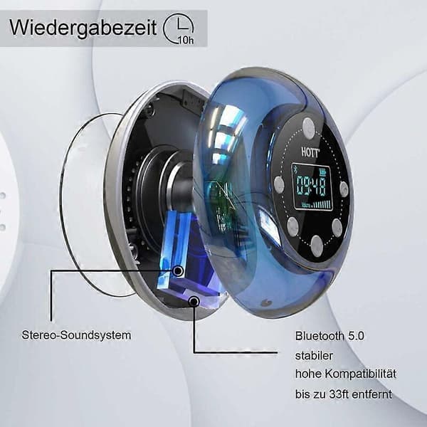 Bluetooth 5.0 suihkuradio vedenpitävä kaiutin langaton kylpyhuonemusiikki