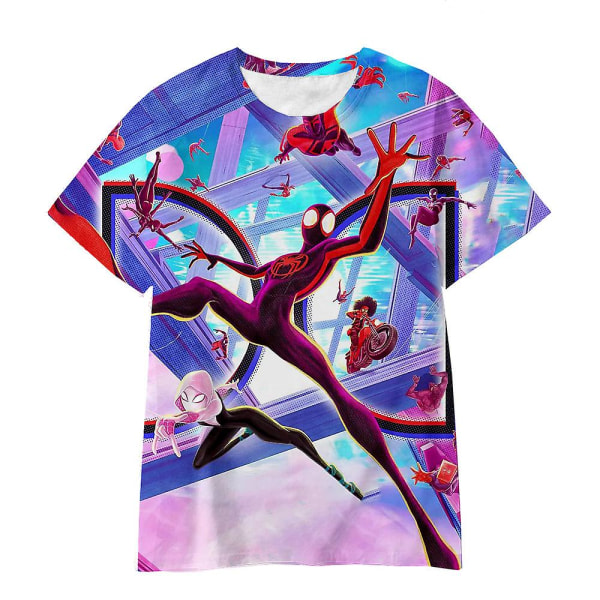Barn Pojkar Marvel Spider-man: Across The Spider-vers Kortärmad T-shirt Summer Superhero Spiderman Casual Tee Shirts Toppar A 8-9Years