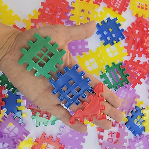 100-osainen talonrakennuslelusetti Taaperoille ja Lapsille - Lukittavat Rakennuspalikat 3D-Puzzle Kasvatuslelut Luovat Lahjat