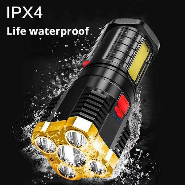 4LED Flashlight Powerful USB Rechargeable Flashlight 500lm COB Camping Flashlight Flashlight Camping Hiking Fishing Lighting