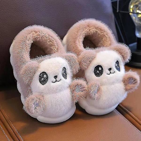 Barne-tegneserie Panda Vintertøfler, Myke Dyrevarme Bomullsko For Gutter Og Jenter Innendørs Husholdning Fluffy Tøfler a2 24-25 Inner 15 CM