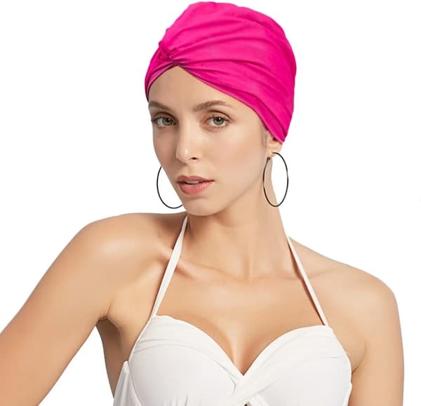 Plissert badehette dame Langhårshette Badehette Superelastisk turbanhette