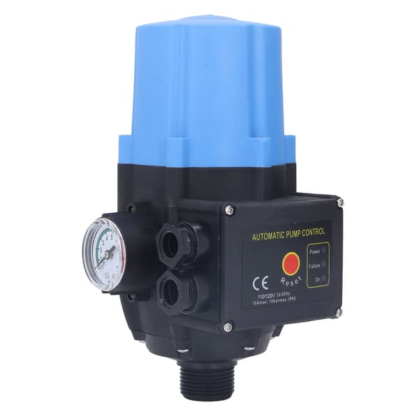 Water Pump Pressure Control Switch Waterproof Adjustable Automatic Blue Electronic Controller 0.75kw 110V-120V