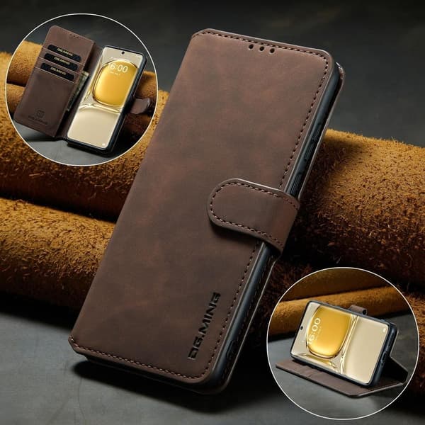 (Til Huawei P30 Pro) DG.MING Retro Læder Mobilcover med Kortplads kaffe