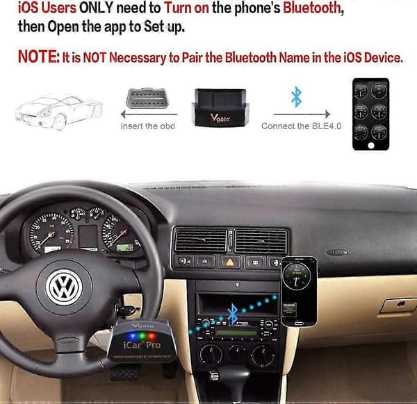 Vgate Icar Pro Bluetooth 4.0 (ble) Obd2 Fejlkodelæser Obdii Kodescanner Bil Check Motorlys Til Ios/android Udgave 5 5