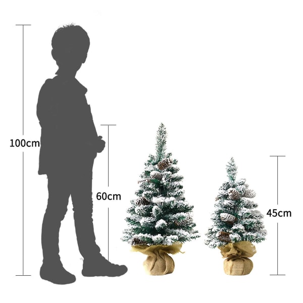 Mini juletræ med LED-lys Realistisk udseende levende farve Batteridrevet oplyst kunstigt juletræspynt 45cm,Warm light