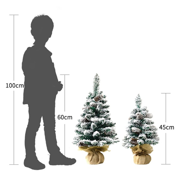 Miniatyrjulkträd med LED-belysning, realistiskt utseende, levande färg, batteridriven, upplyst konstgjort julgranspynt 45cm,ordinary