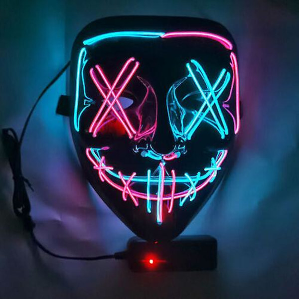 Stitches Scary LED Maske Halloween Cosplay Kostume Maske Lys Op Festival Party Pink
