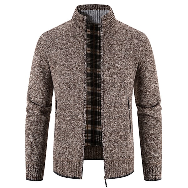 Strikkede avslappede cardigans for menn brun Brown M