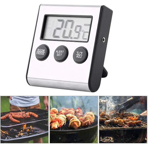 Digital kyl- och frys termometer - Hög låg temperaturalarm för kylskåp och frys
