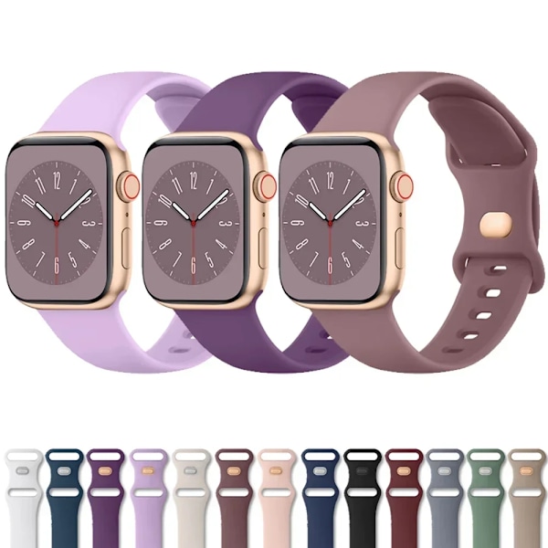 Pehmeä silikoniranneke, yhteensopiva Apple Watch 8 7 6 5 4 3 SE -rannekkeen kanssa, yhteensopiva IWatch Ultra 49mm 45mm 41mm 40mm 44mm 38mm 42mm -kellon kanssa lavender