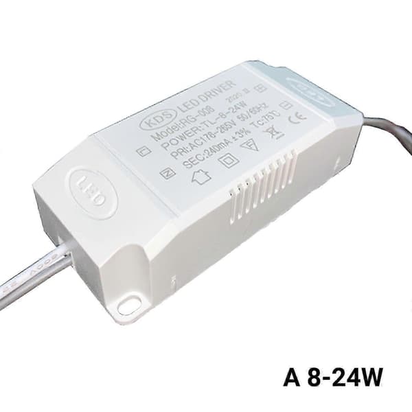 LED-taklampa med elektroniska transformatorer som stöder 8-24W, 24-36W och 36-50W modeller 8-24W