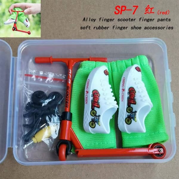 Finger Scooter Set Liten Finger Skateboard RØD - Perfekt Ed