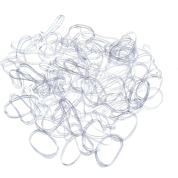 Gummiband för hår, 1000 stycken (transparenta)