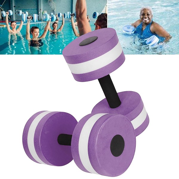 Mardi Gras 2024 1 Par Aqua Fitness Hantlar Skum Dumbbells Hand Barer Pool Resistance Träning Purple