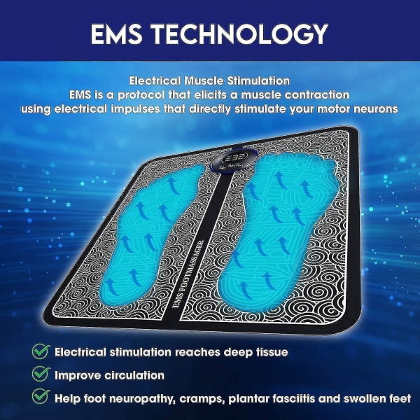 Ny 2023 Ems elektrisk fotmassasjeapparat for sirkulasjonsfotsoneterapi massasjeapparat føtter sirkulasjonsmassasjeapparat-6 moduser 9 intensiteter Guangzhou