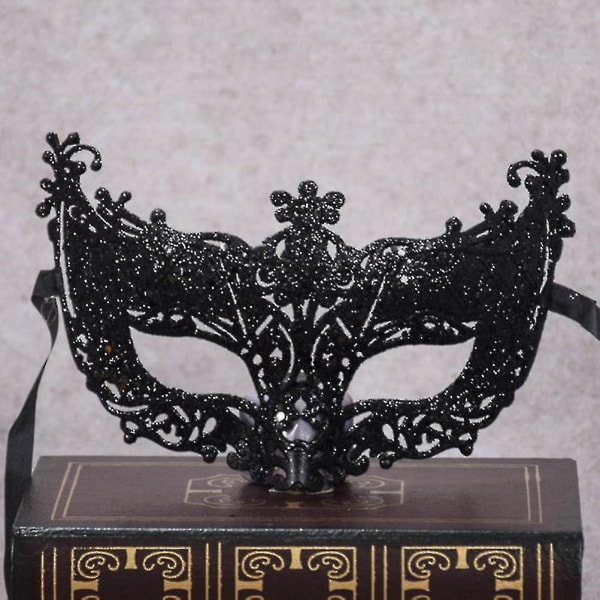 Venedig Sexet Golden Fox Mask Masquerade Kostume Dance Mask Black