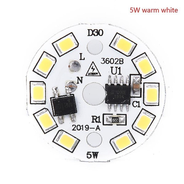 LED-pære Patch Lampe SMD Plate Sirkulær Modul Lyskilde Plate For Pære Lys 5w warm white