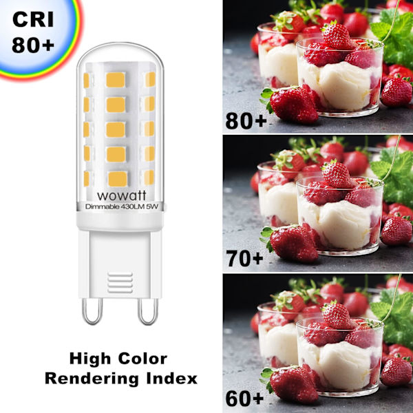 6 stk. G9 LED Dæmpbare Varmt Hvid LED G9 5W Udskiftning 40W Flimmerfri Halogenlampe med IC-styring