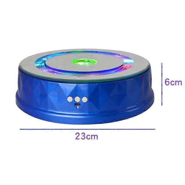 LED-lys elektrisk roterende drejebord displaystander Blue