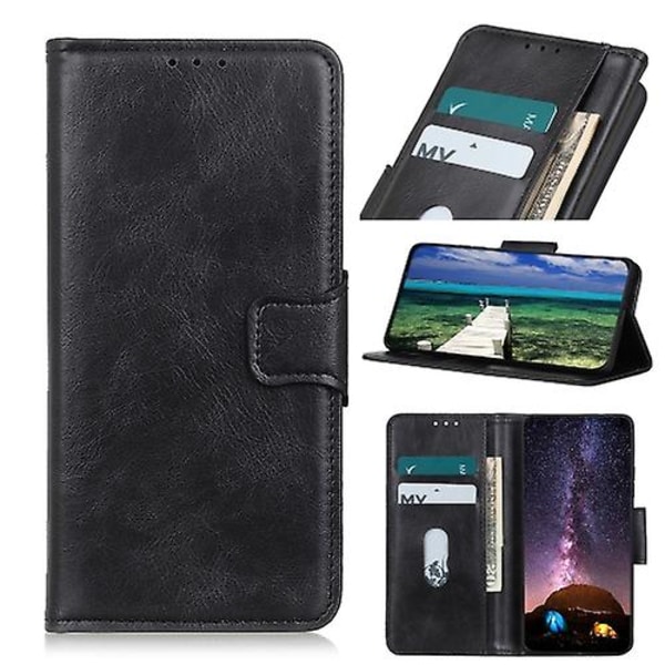 Til iPhone 15 Mirren Crazy Horse Texture Vandret Flip Læder Telefon Case (sort) Black For iPhone 15 Pro Max
