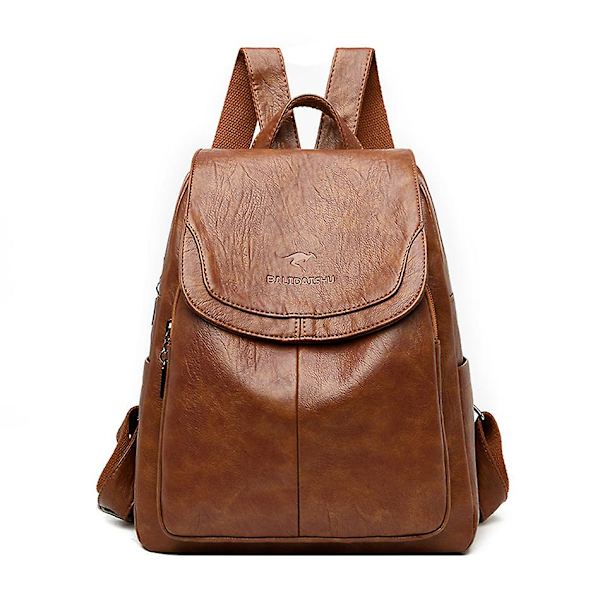 Aito Nahka Naisten Reppu Muodikkaat Naisten Olkalaukut Sac A Dos Naisten Reppu Mochilas Koululaukut Teini-tytöille 2023 Yellow Brown