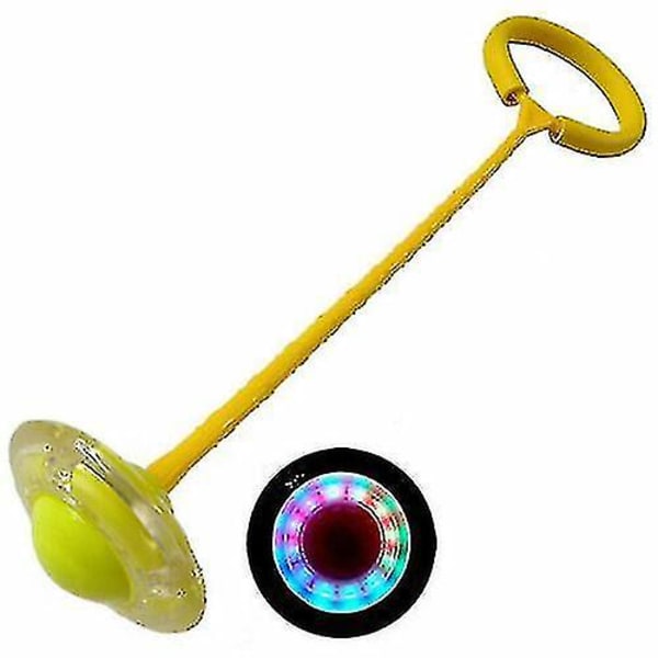 Barnens LED-blinkande hopprep med ring runt fotleden, rolig träningsleksak för hoppning, present Yellow