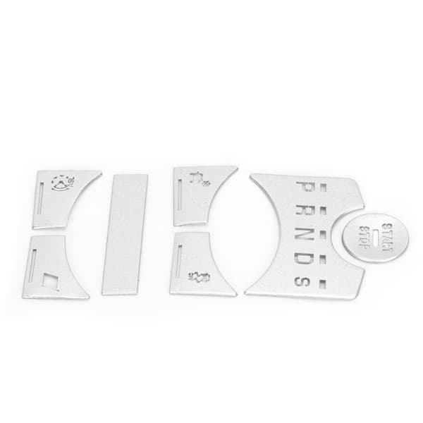 7pcs Jaguar XF 2012-2015 Silver Gear Shift Panel Button Cover Sticker Replacement