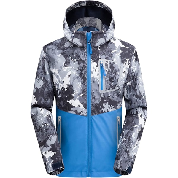 Poikien vedenpitävä takki Lasten takki Camouflage Kevyt tuulenpitävä tytöille Ulkoilu fleece Sadetakki hupun kanssa Harmaa Grey 12-13 Years