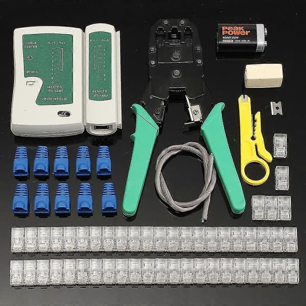 Ethernet Lan Kit Kabel Fin Kvalitet Crimper Crimping Værktøj Wire Stripper Rj45 Kabel Tester