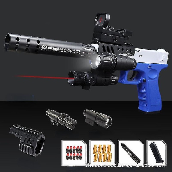 Taktisk versjon Skallutstøtende Glock myk kulepistol Lekepistol Myk eggkaster Lekepistol blue